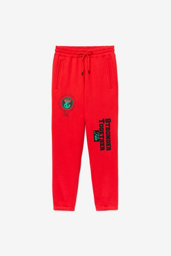 Calca Jogger Fila Mulher Vermelhas - Fila Rhys French Terry Outlet Portugal,HUXM-91463